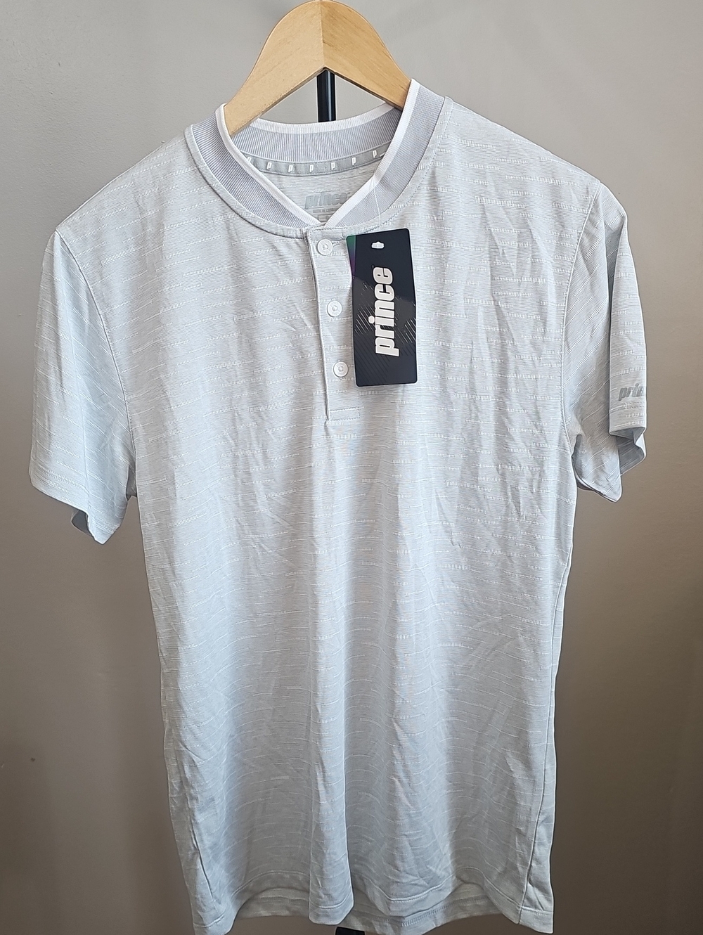 Prince Men’s Light Gray Short-Sleeve Henley Shirt